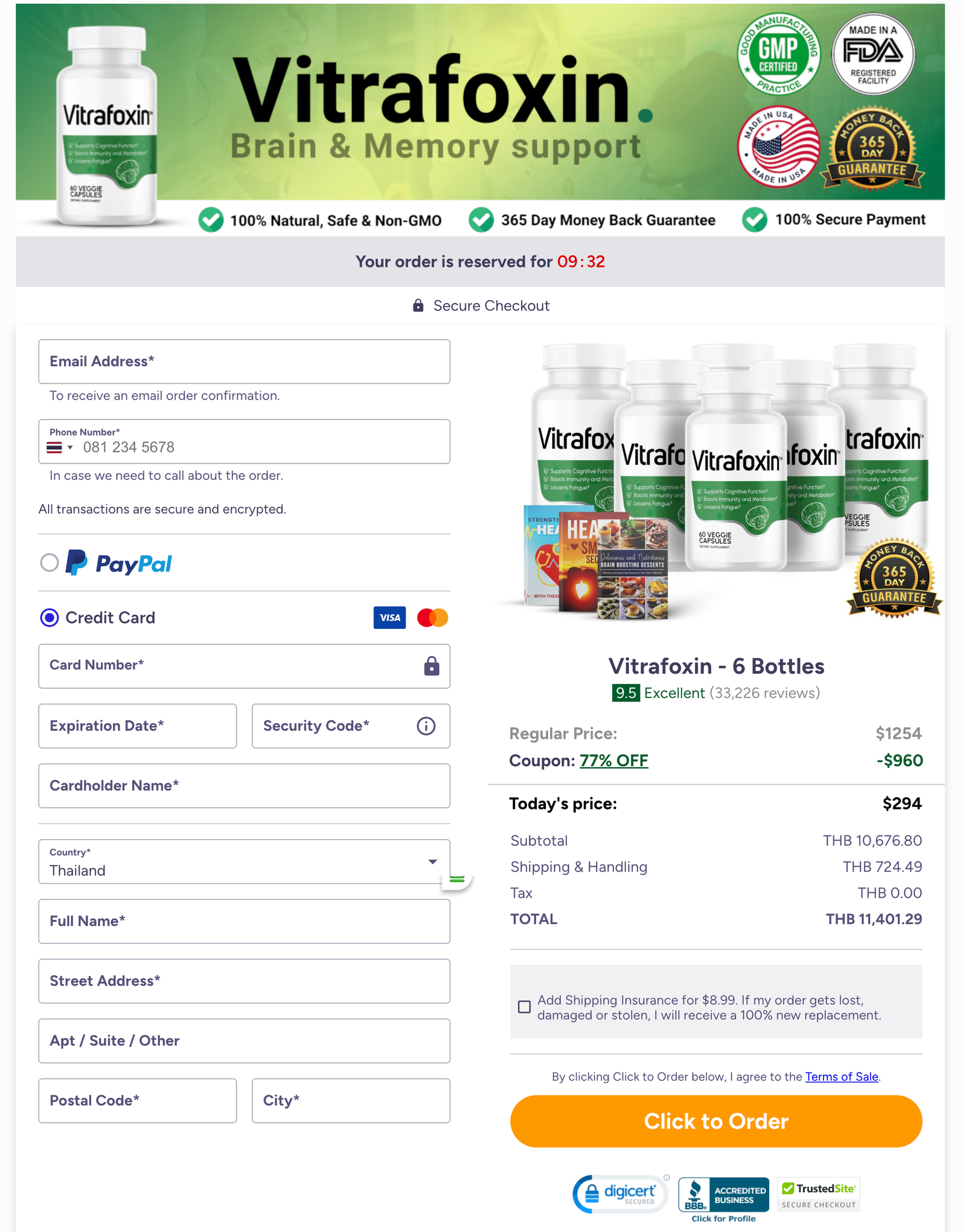 Vitrafoxin Official Website Secure Order Page